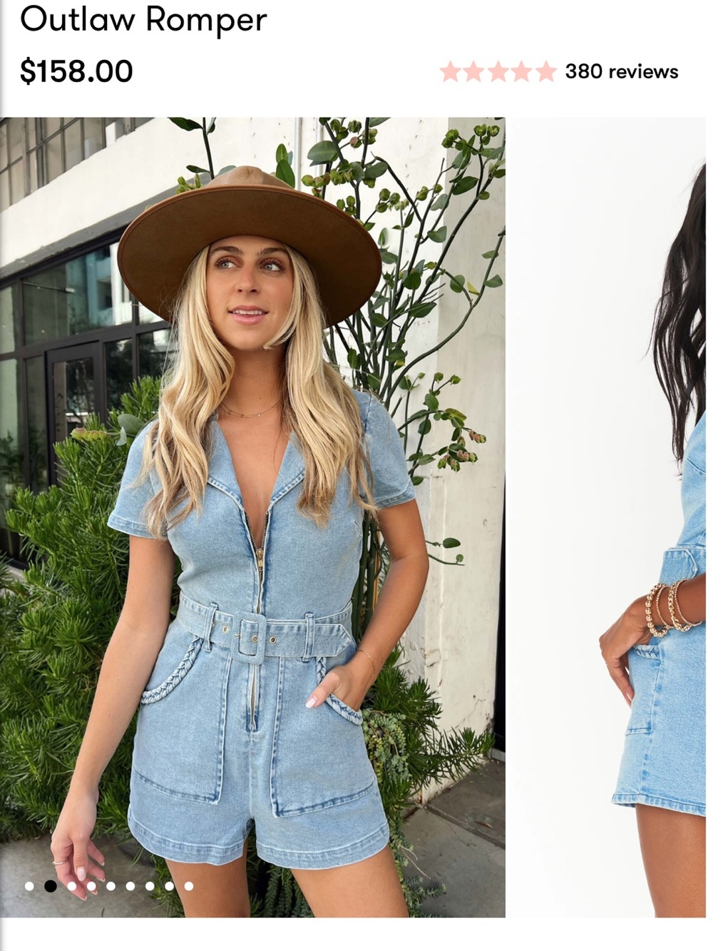 Show Me Your Mumu Outlaw Romper Light Tide Size Small denim western revolve - Picture 3 of 11